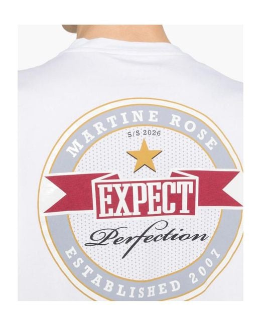 Martine Rose White Logo Printed Crewneck T-Shirt for men