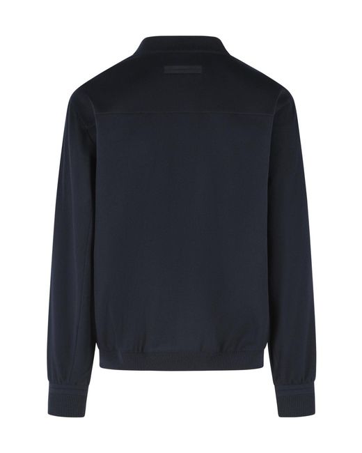 Zegna Blue Long-Sleeve Jacket for men