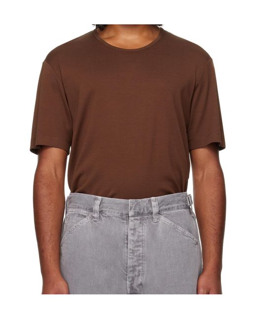 Lemaire Brown Round-Neck Cotton T-Shirt for men