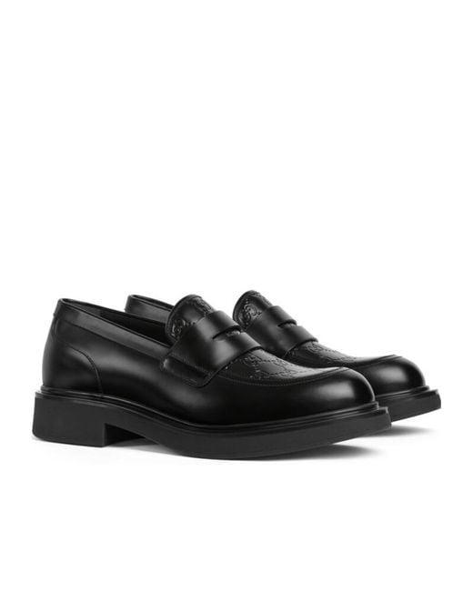 Gucci Black Loafer With Gg Detail for men