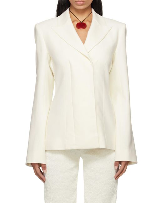Acne White Long-Sleeved Suit Coat