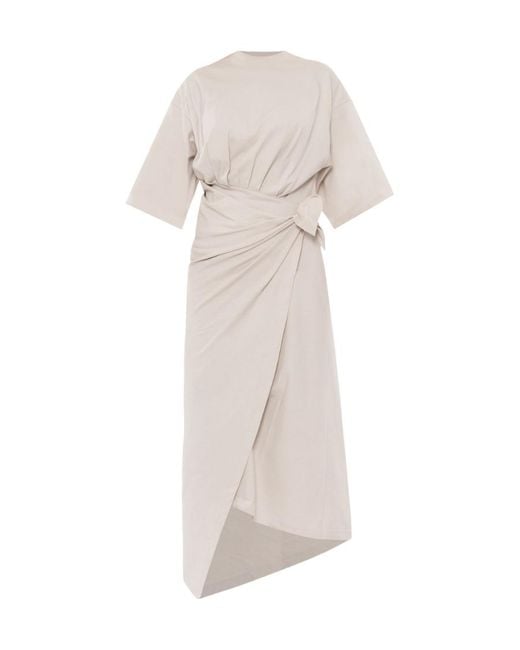 Balenciaga White Wrapped T-Shirt Dress