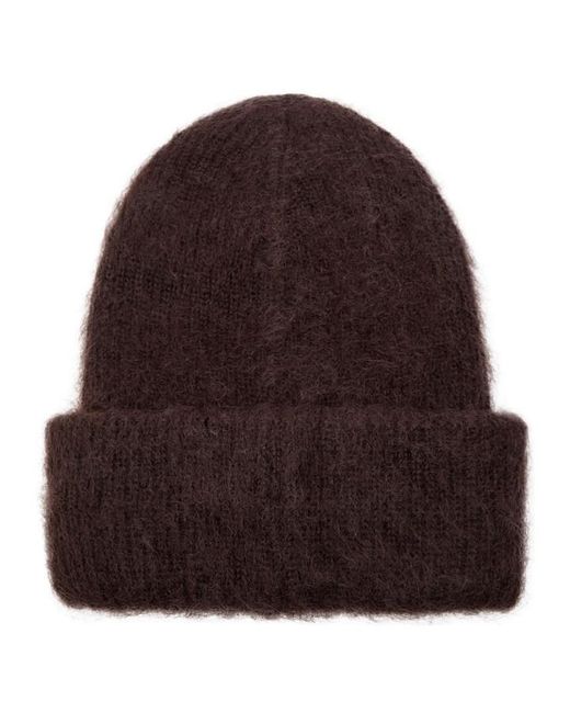 Moncler Red Logo Mohair-Blend Beanie