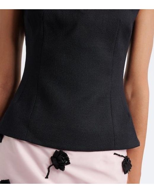 ShuShu/Tong Black Bow-Detail Off-Shoulder Top