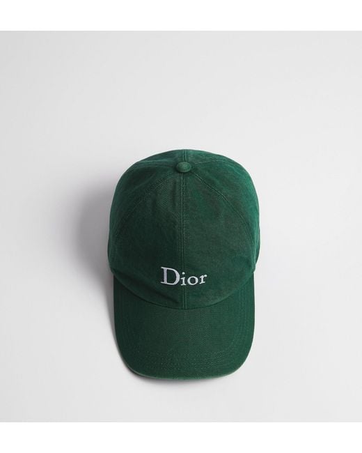 Dior Green Homme Logo Embroidered Baseball Cap for men