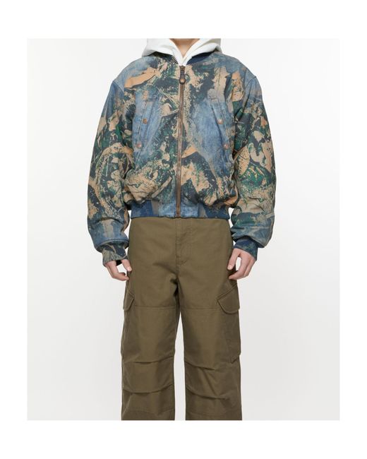 Acne Blue Denim Bomber Jacket for men