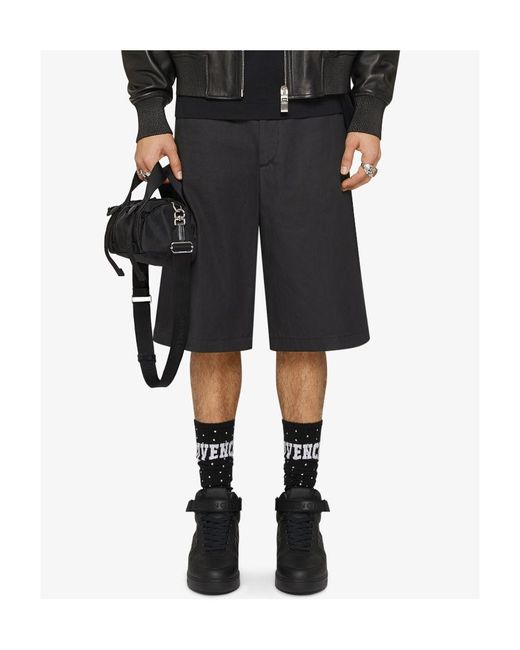 Givenchy Black Logo-Patch Chino Shorts for men