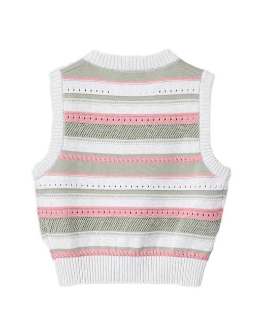 DUNST Gray Striped V-Neck Knitted Top for men