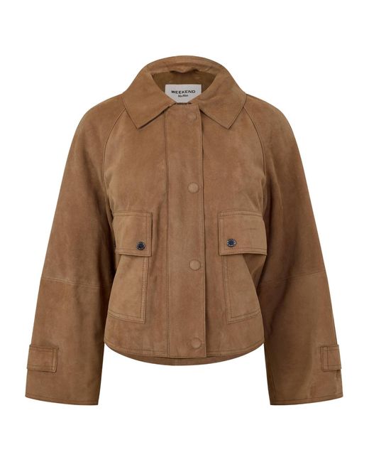 Weekend by Maxmara Brown Abito Leather Jacket