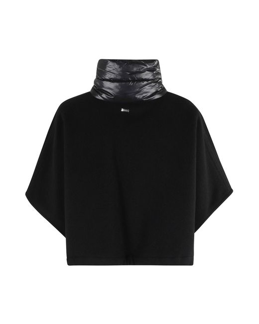 Herno Black A-Shape Resort Short Poncho