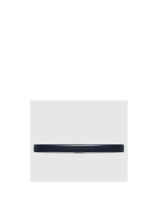 Gucci White Oval Buckle Logo Belt