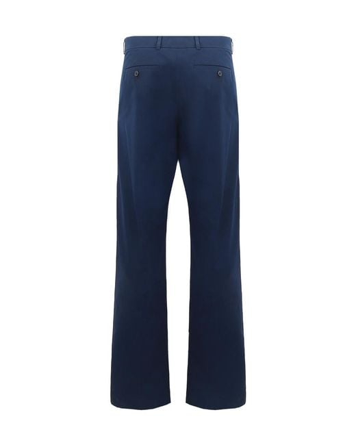 McQueen Blue Straight-Leg Trousers for men