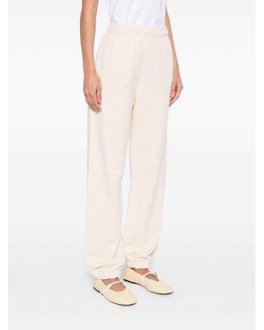 Pinko White Elastic-Ankles Cotton Trousers