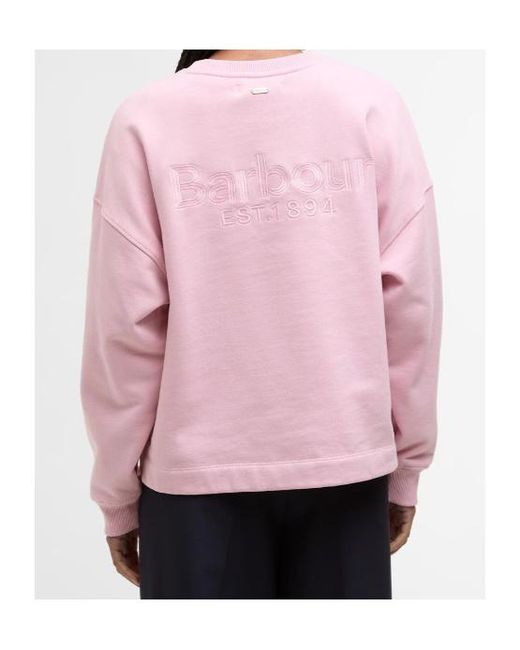 Barbour Pink Long-Sleeved Crew Neck Sweatshirt
