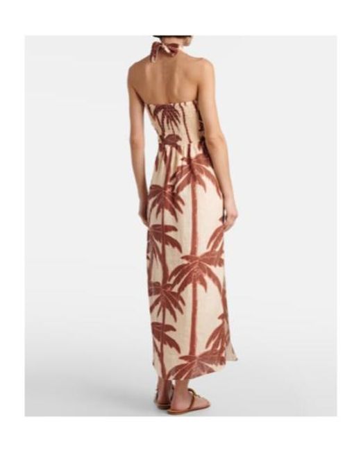 Johanna Ortiz White Water Adventure Printed Linen Maxi Dress