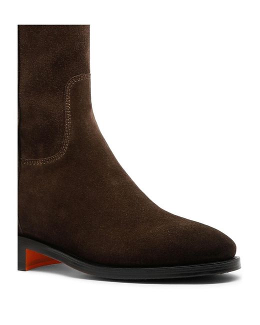 Santoni Brown Suede Boots