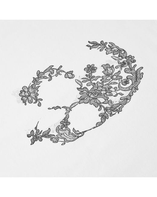 McQueen White Alex Skull Lace T-Shirt