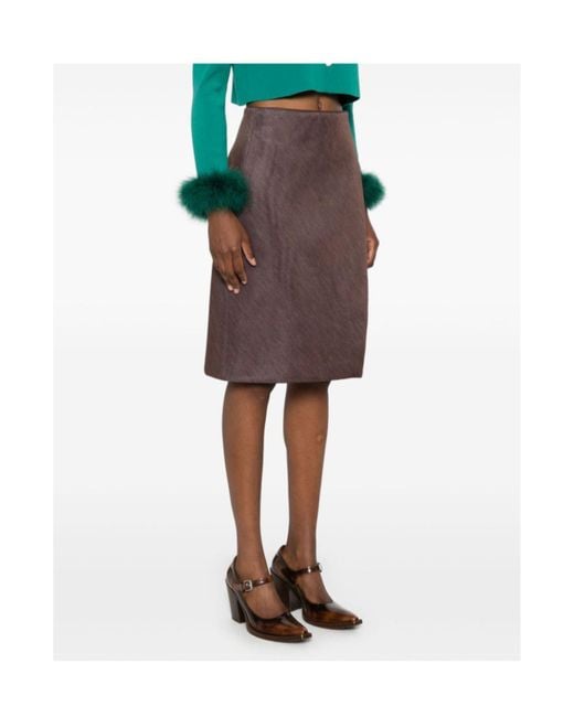 Philosophy Di Lorenzo Serafini Brown Wrap Skirt