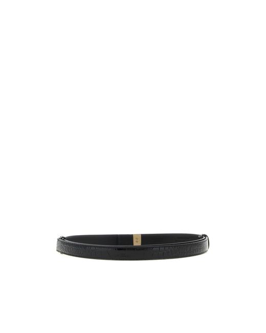 Tom Ford White Croc-Print Metal Buckle Belt