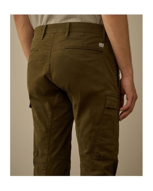 C P Company Green Cargo Pocket-Detail Trousers for men
