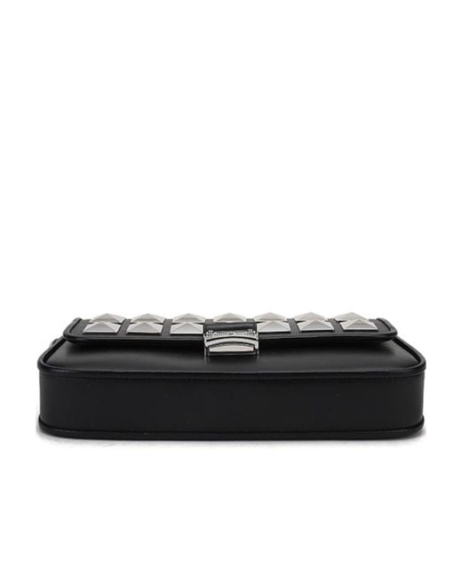 Michael Kors Black Stud-Detail Leather Shoulder Bag