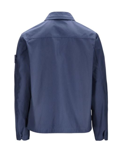 Stone Island Blue Zipped Jacket for men