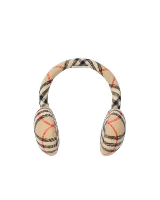 Burberry Metallic Check Patterned Earmuffs