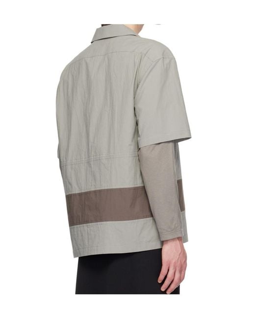 Craig Green Gray Panelled Short Sleeve Shirt for men