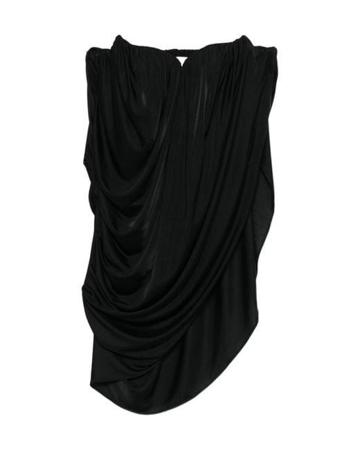 GIUSEPPE DI MORABITO Black Draped Strapless Top