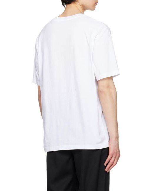 Maison Kitsuné White Illustration-Print Crew-Neck T-Shirt for men