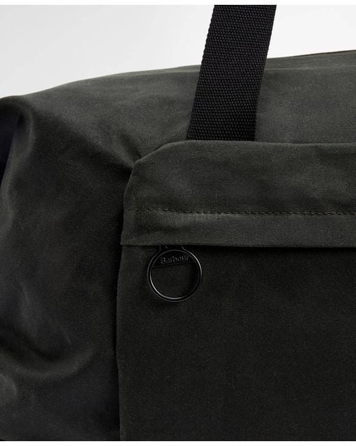 Barbour Black Tartan-Panel Holdall for men