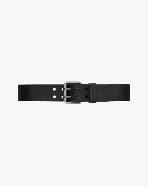 Saint Laurent White Motorcycle Belt for men