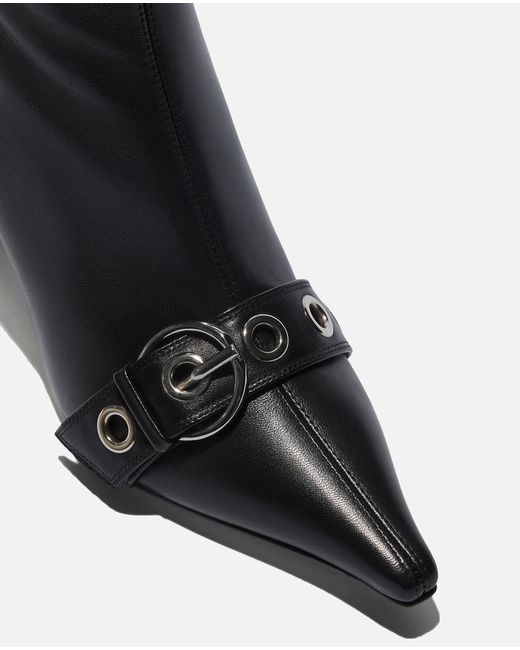 Aeyde Black Halima Buckled Leather Boots