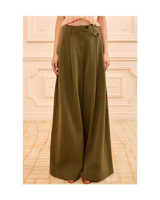 Ulla Johnson Green Mid Rise Cotton Pants