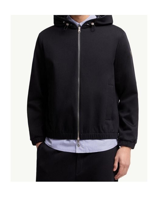 Moncler Blue Zip-Up Hooded Jacket for men