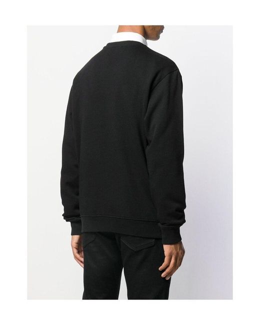 Versace Jeans Black Logo Round Neck Sweater for men