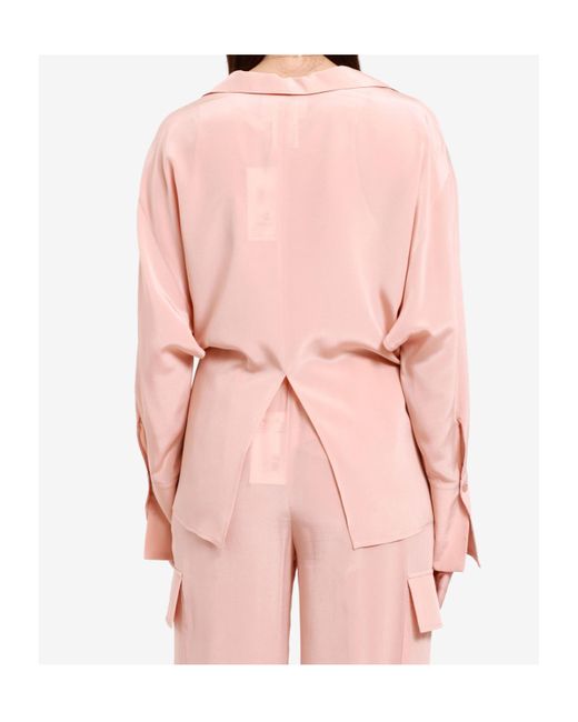 Erika Cavallini Semi Couture Pink Long-Sleeved Blouse