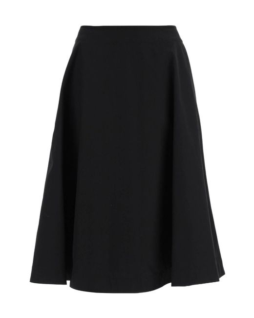 Bottega Veneta Black High-Rise Flared Skirt