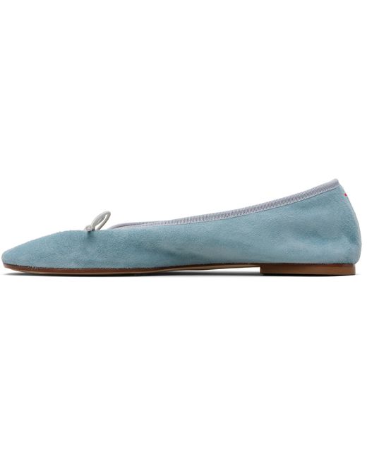 Aeyde Blue Bow Detailed Slip-On Flats
