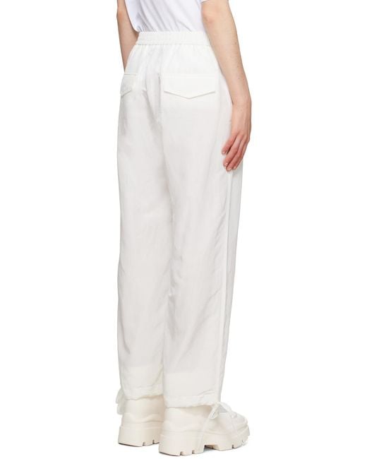 MSGM White Elasticated-Ankles Wide-Leg Trousers