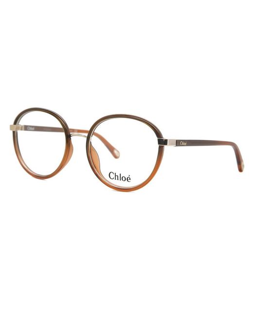 Chloé Metallic Chloé Eyewear Round Frame Glasses