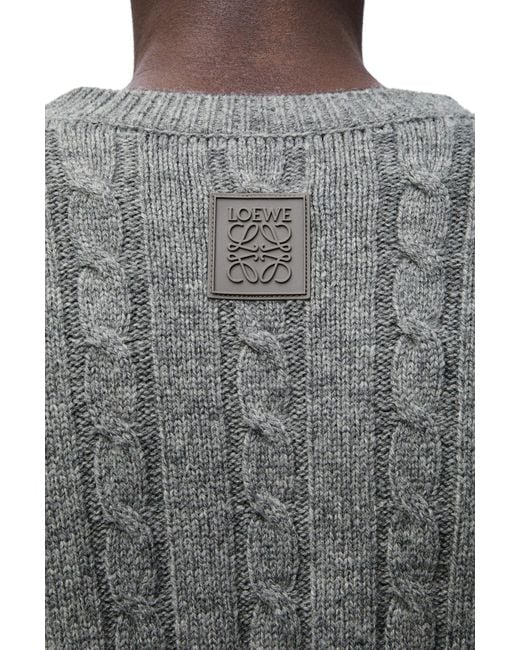 Loewe Gray Long-Sleeved Crewneck Jumper for men