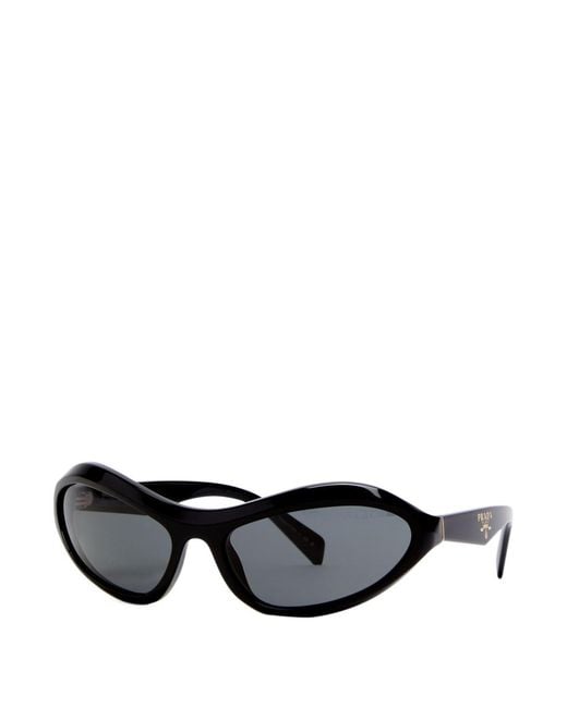 Prada Black Oval-Frame Sunglasses