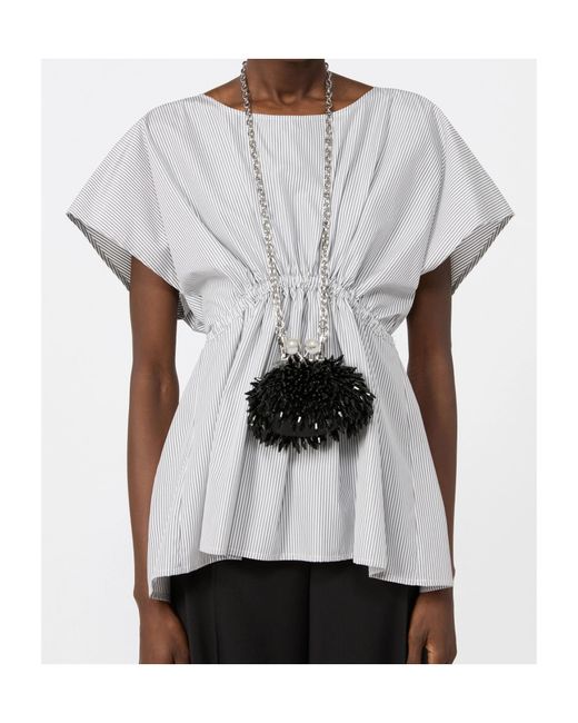 Weekend by Maxmara Black Wkaalfio Beaded Clutch Bag
