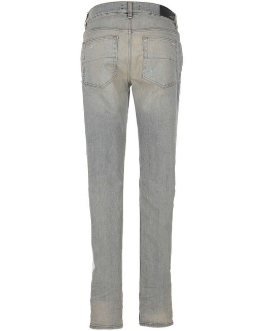 Amiri Gray Denim Trousers With Belt Loops for men