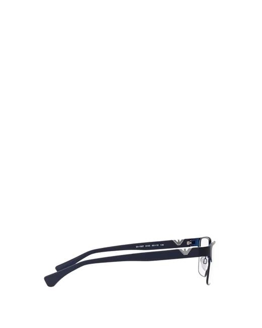 Emporio Armani White Rectangular Frame Glasses for men
