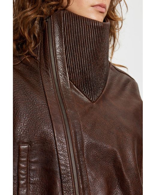 Christopher Esber Brown Diagonal Zipper Jacket