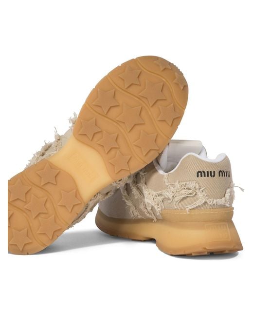 Miu Miu Natural Laced Sneakers