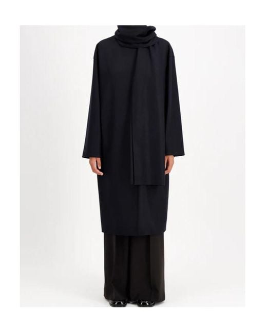 Harris Wharf London Blue Scarf Coat Cashmere Blend