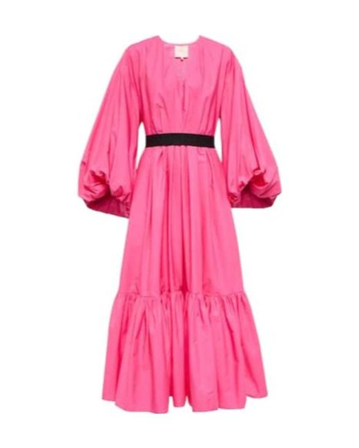 Roksanda Pink Zaineb Belted Poplin Gown
